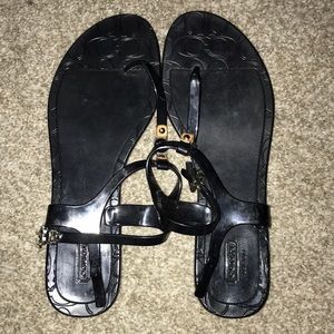 Black coach sandals